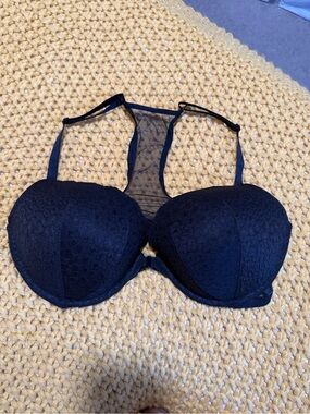 NWOT- Victoria's Secret Black Lace Racerback Push-Up Bra-Size 40D